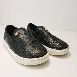 Michael Kors Jem Olivia II slip-on little girl's black sneakers sz 9